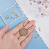 8Pcs 4 Style Brass Micro Pave Cubic Zirconia Charms, with Jump Ring, Star & Moon Charm, Real 18K Gold Plated, 12.5~15x7~11.5x2~3mm, Hole: 3.2mm, 2pcs/style