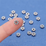 Tibetan Silver Alloy Spacer Beads, Lead Free and Cadmium Free, Snowflake, Antique Silver, 6x6x2mm, Hole: 1.5mm, about 300pcs/box