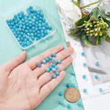 Natural Blue Quartz Beads Strands, Imitation Amazonite, Round, Dyed, 6mm, Hole: 1mm, about 61~66pcs/strand, 14.76~15.16 inch(37.5~38.5cm), 2 strands/box