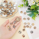 400Pcs Shell Flat Round Charms, for Jewelry Making, 15x1mm, Hole: 1.4mm