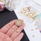 Brass Beads, Clover, Real 18K Gold Plated, 5x5x2.5mm, Hole: 1.5mm, 50pcs/box