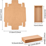 Kraft Paper Folding Box, Drawer Box, Rectangle, BurlyWood, 16.3x24cm, Finished Product: 22x10x4cm