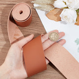 2M Flat Microfiber Imitation Leather Cord, for Clothes Decor, Camel, 49.5mm, about 2.19 Yards(2m)/Roll