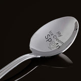 Stainless Steel Spoon, Letter Pattern, 196x32mm, 2pcs/set