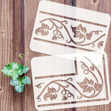 2Pcs 2 Styles Halloween PET Hollow Out Drawing Painting Stencils, for DIY Scrapbook, Photo Album, Ivy, 297x210mm, 2pcs/set