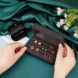 2Pcs 2 Styles Rectangle & Oval PU Leather Finger Ring Display Boxes, Jewelry Organizer Case with Velvet Inside for Rings Storage, Black, 7.4~12.6x3.9~8x3.4~4.65cm, 1pc/style