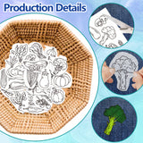 4 Sheets 11.6x8.2 Inch Stick and Stitch Embroidery Patterns, Non-woven Fabrics Water Soluble Embroidery Stabilizers, Vegetables, 297x210mmm