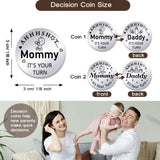 201 Stainless Steel Commemorative Coins, Decision Maker Coin, Double Sided Laser Engraving, Flat Round, Word, 30x2mm, 2pcs/set
