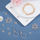 60Pcs 2 Colors 304 Stainless Steel Linking Rings, Rectangle, Mixed Color, 9.5x7.5x2mm, Inner Diameter: 3.5x5.5mm, 30pcs/color