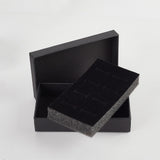 Paper Cardboard Jewelry Gift Boxes, with Velvet Inside, Rectangle, Black, 7.9x13.45x2.95cm