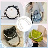 2Pcs 2 Colors Resin Imitation Pearl Bead Bag Straps, with Zinc Alloy Swivel Clasp, for Handbag Handle Replacement Accessories, Platinum & Golden, 41.5cm, 1pc/color