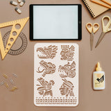 Plastic Drawing Painting Stencils Templates, for Painting on Scrapbook Fabric Tiles Floor Furniture Wood, Rectangle, Symbol, 29.7x21cm