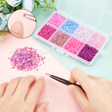 120g 8 Style Glass Seed Beads, Mixed Color, 12/0, 1.5~2mm, Hole: 0.5~1mm, 15g/style