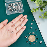 60Pcs 3 Styles 201 Stainless Steel Spacer Beads, Flat Round with Diamond Texture, Stainless Steel Color, 5~8x2mm, Hole: 2mm, 20pcs/style