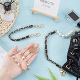 3Pcs Acrylic & PU Leather  Bag Strap Chains, with Alloy Swivel Clasps, for Bag Replacement Accessories, Light Gold, 29.5x1x0.5cm