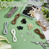 DIY Cord Bracelet Making Kit, Including Natural Maple Wood Beads, Flat Faux Suede & Round Waxed Polyester Cord, Alloy Anchor & Helm Pendants & Tree of Life Links Connectors, Mixed Color, Cord: 12M/box