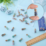 30Pcs Glass Bottle Pendants, with Natural & Synthetic Gemstone Chip Beads and Iron Findings, Platinum, 25x10mm, Hole: 1.5mm