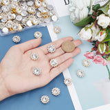 80Pcs 2 Colors Sew on Rhinestone, Resin Rhinestone, with Iron Prong Settings, Garments Accessories, Faceted, Flower, Platinum & Golden, 16x7.5mm, Hole: 5x3mm, 40pcs/color