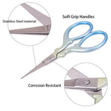 Stainless Steel Scissors, Embroidery Scissors, Sewing Scissors, Mixed Color, 9.4x4.75x0.5cm, 1pc/color, 2pcs/set