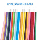 Rectangle 36 Colors Quilling Paper Strips, Mixed Color, 525x5mm, about 360strips/bag, 36color/bag