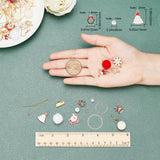 141Pieces DIY Christmas Themed Earring Making Kits, Including Alloy & Brass Pendants, Polyester Ribbons, Zinc Alloy Links Connectors, Brass Linking Rings & Earring Hooks, Glass Pearl Beads, Mixed Color
