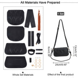 DIY Axillary Package Making Kits, including Imitation Leather Covers and Alloy Findings, Black, 16.6x18.7x0.4cm, Hole: 2mm