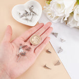 304 Stainless Steel Stud Earring Findings, with Ear Nuts/Earring Backs, Stainless Steel Color, 20pcs/box