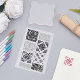 TPR Stamps, with Acrylic Board, for Imprinting Metal, Plastic, Wood, Leather, Diamond Pattern, 16x11cm