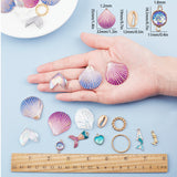DIY Mermaid Theme Earring Making Set, Acrylic Links & Pendants, with Alloy & Iron Linking Rings, Glass Pearl Beads, Brass Cable Chains, Iron Jump Rings & Eye Pin, Brass Earring Hooks, Mixed Color, 13.5x7x3cm