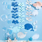 Paper Whale & Bubble Garland, Hanging Streamer, with Plastic Home Wall Decorations, Mixed Color, 630~2000mm