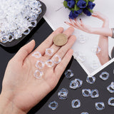 Transparent Acrylic Linking Rings, Quick Link Connectors, with Glitter Powder, Twisted Square, Clear, 17x16x4mm, 300pcs/bag