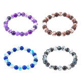 Gemstone Beads, Round, for Jewelry Making, 8mm, Hole: 1mm, 18 Colors, 20pcs/color, 360pcs/box