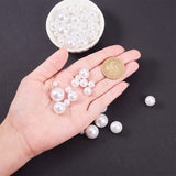 Acrylic Imitation Pearl Beads, No Hole/Undrilled, Round, White, 18.9x11.2x1.7cm, about 390pcs/box