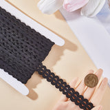 10M Flat Nylon Wavy Elastic Cord, Garment Accessories, Black, 20mm, about 10.94 Yards(10m)/Roll