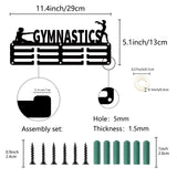 Sports Theme Iron Medal Hanger Holder Display Wall Rack, 3-Line, with Screws, Gymnatics, Sports, 130x290mm, Hole: 5mm