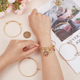 Expandable 316 Surgical Stainless Steel Bangle Making, Real 18K Gold Plated, Inner Diameter: 2-3/8 inch(6cm), 6pcs/bag