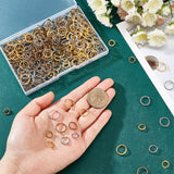 450Pcs 9 Style Zinc Alloy Bead Frame, Round Ring, Mixed Color, 9~13.5x3~3.5mm, 50pcs/style