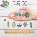 DIY Dangle Hoop Earring Making Kits, Including Tibetan Style Alloy Pendants & Spacer Beads, Synthetical Turquoise Beads, Brass Hoop Earrings Findings, Antique Bronze & Green Patina, 130pcs/box