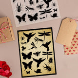 PVC Plastic Stamps, for DIY Scrapbooking, Photo Album Decorative, Cards Making, Stamp Sheets, Insect Pattern, 16x11x0.3cm