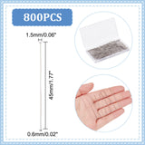 800Pcs 304 Stainless Steel Flat Head Pins, for Jewelry Making, Stainless Steel Color, 22 Gauge, 45x0.6mm,  Head: 1.5mm