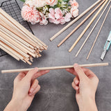 5 Style Wood Craft Sticks, Dowel Rods, for Braiding Tapestry, Column & Half Round & Rectangle, PeachPuff, 300~305x3~7x3~7mm, 70pcs/bag