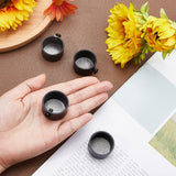 Iron Curtain Rod Seal Flat Head, Curtain Rod Cap Finials, with Screw, Black, 32.5x22.5mm, Inner Diameter: 28.5mm