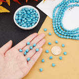 10 Strands Dyed Synthetic Turquoise Beadd Strands, Skull, Deep Sky Blue, 8x6x7mm, Hole: 1mm, about 48~49pcs/strand, 15.3~15.5''(38.86~39.37cm)