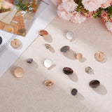 54Pcs 9 Styles Alloy Shank Buttons, 1-Hole, Flat Round, Mixed Color, 11.5~18x7mm, Hole: 2mm, 6pcs/style