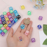 40Pcs Acrylic Pendants, Dice Charms, Mixed Color, 23.5x18.5x14mm, Hole: 2mm