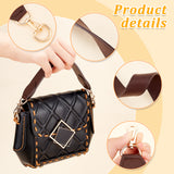 PU Imitation Leather Bag Handles, with Golden Alloy Swivel Clasps and Iron D Rings, Coconut Brown, 33x2.6~3.2cm