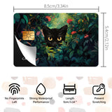 Plastic Waterproof Card Stickers, Self-adhesion Card Skin for Bank Card Decor, Rectangle, Cat Shape, 140x190mm