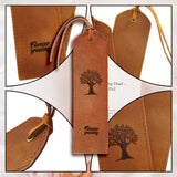 Cowhide Leather Labels, Handmade Embossed Tag, with Holes, for DIY Jeans, Bags, Shoes, Hat Accessories, Tree, 180x50x1.2mm