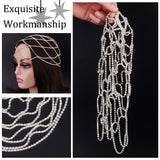 Alloy Rhinestone Mesh Headbands, Hair Accessories for Women and Girls, Silver, 250x170x7mm