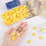 80Pcs Opaque Resin Cabochons, Imitation Food, Lemon, Gold, 15x20x6mm